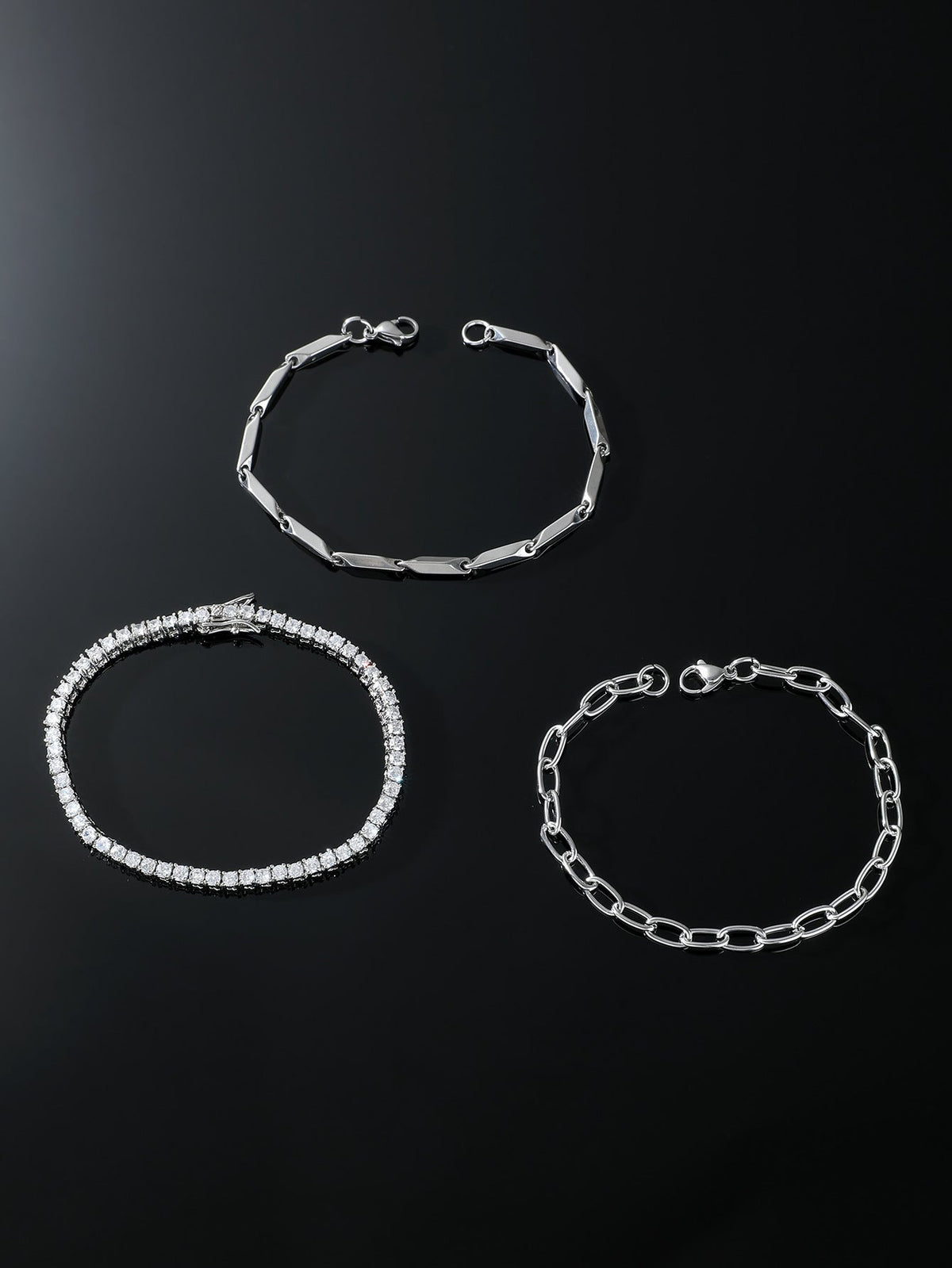 Stainless Steel Sunflower Bracelet Set