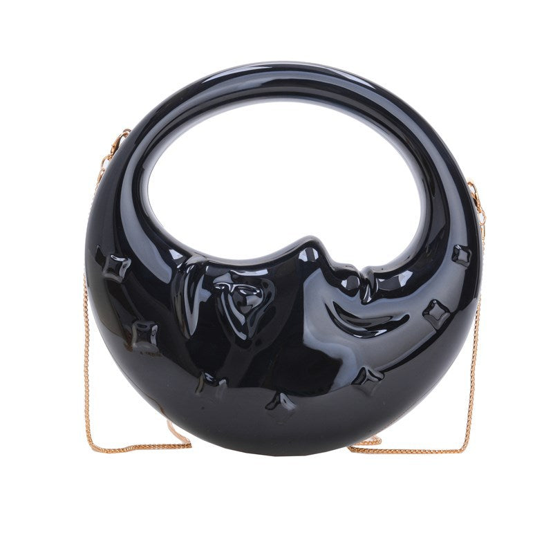 Acrylic Moon Shaped Bag, Women Shoulder Evening Bag, Evening Purse, Evening Bags for Women Formal, Clutch Purse