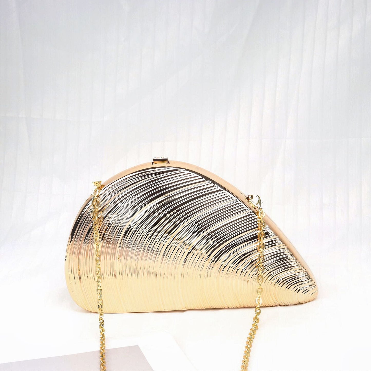 Gold Neocrylic Dinner Bag Shell Dinner Bag Crossbody Chain Shinny evening Clutch Purse Party, Prom Bag, Party Purse, Prom Bags Clutch,