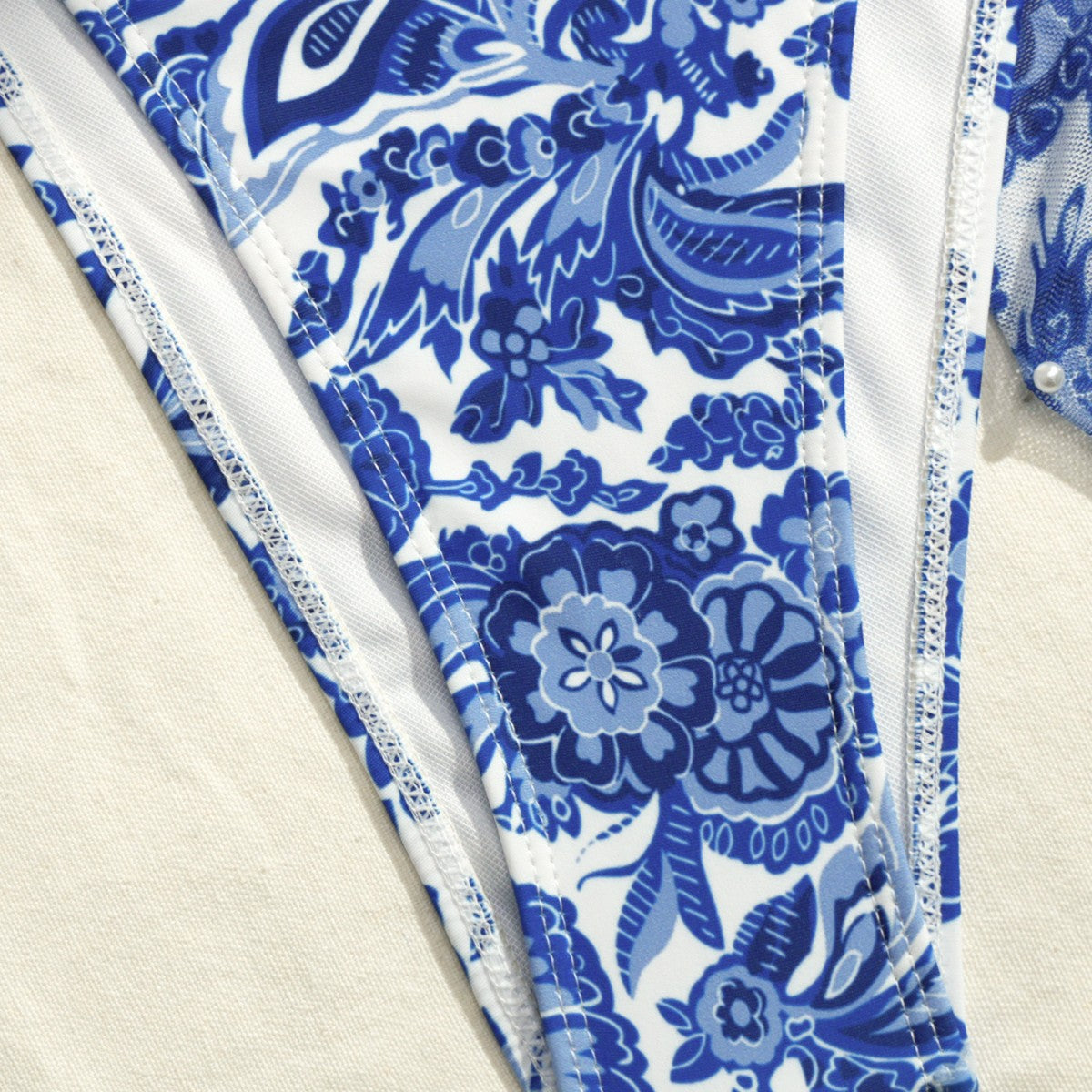 Apron Three Piece Bikini Vintage Print Tie Swimsuit Women's Swimwear