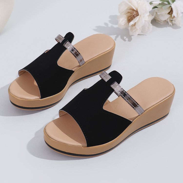 Plus Size Wedge Slippers Height Boost