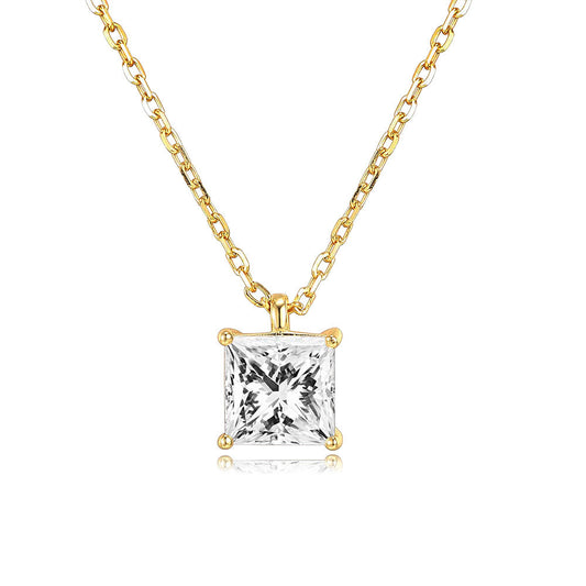 Single Zircon Pendant Necklace