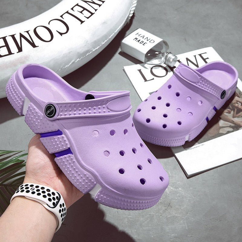 Trendy Non-slip Soft Bottom Hollow-out Closed Toe Sandals