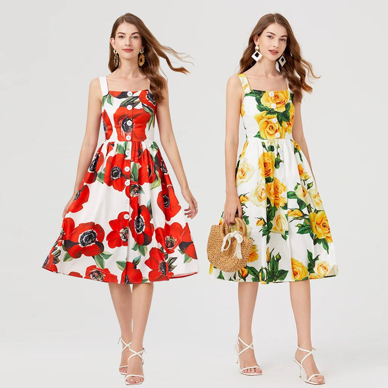 Prominentes kurzärmeliges Kleid