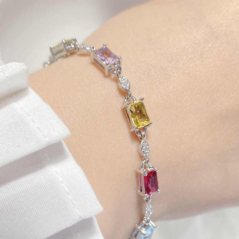 Platinum Plated Crystal Gem Bracelet