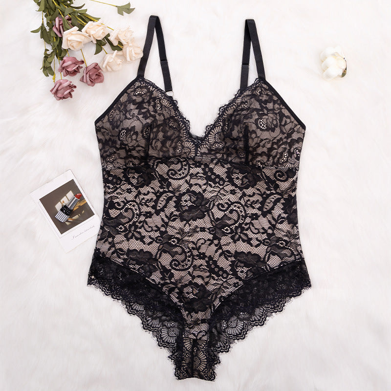 Sexy Sling Lace Shapewear Bodysuit Plus Size Underwear Butt Lifting Tummy Control Waist Trainer Corset