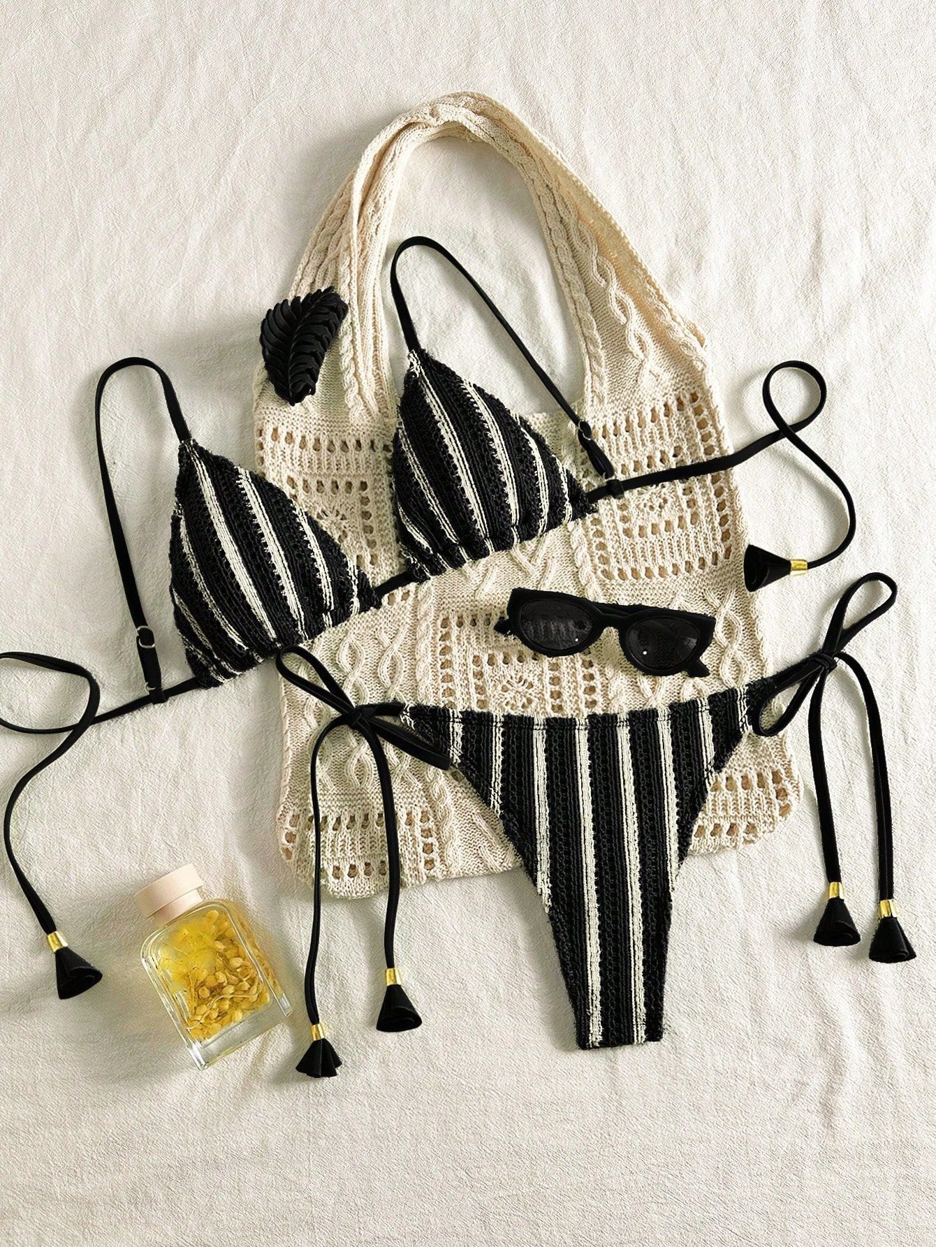 Bikini Set Special Multi color Double Strap Swimsuit Women's Bathing Suit