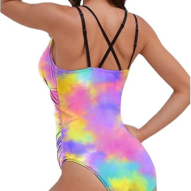 Women's One-Piece Swimsuit Multicolor Floral Print One-Piece Sexy High Elasticity Hot Selling Bathing Suit