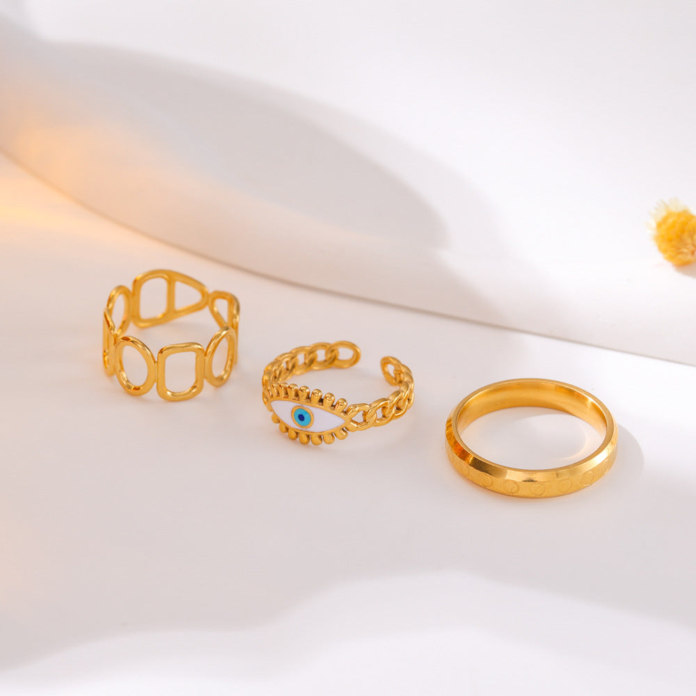 Golden Stainless Steel O-shaped Square Ring Suit
