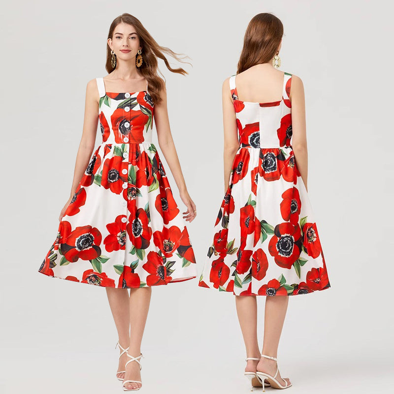 Prominentes kurzärmeliges Kleid