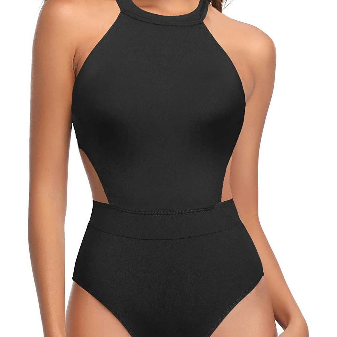 Solid Color One Piece Swimsuit Women's Backless Sexy Bikini
