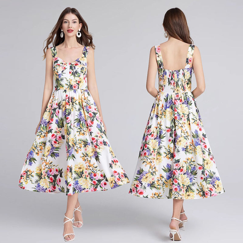 Robe d'été courte à manches courtes pour célébrité