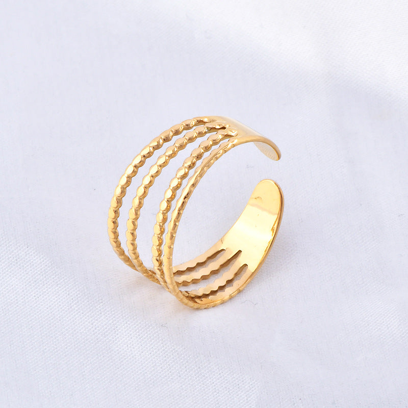 New Irregular Pattern Titanium Steel Ring