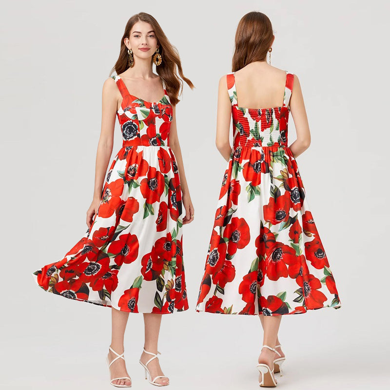 Robe d'été courte à manches courtes pour célébrité