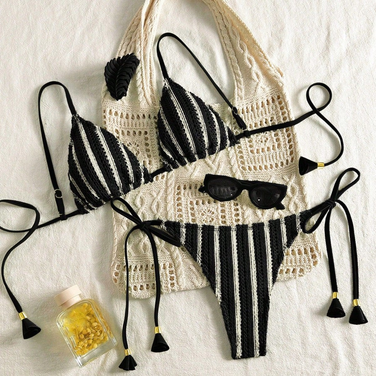 Bikini Set Special Multi color Double Strap Swimsuit Women's Bathing Suit