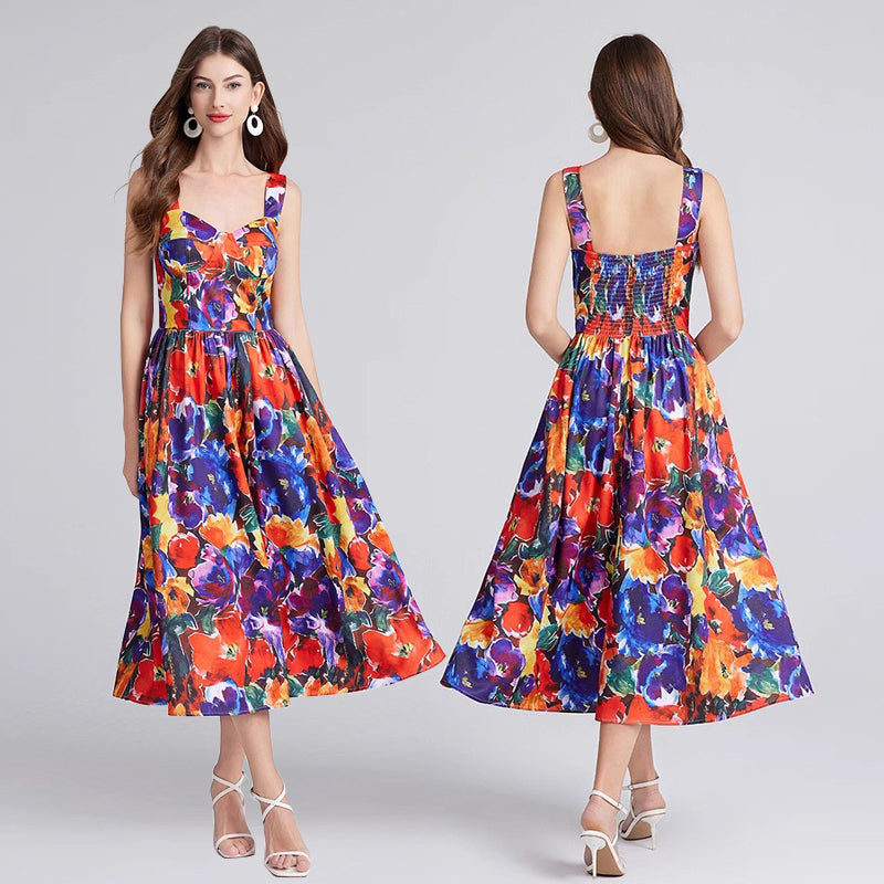 Robe d'été courte à manches courtes pour célébrité