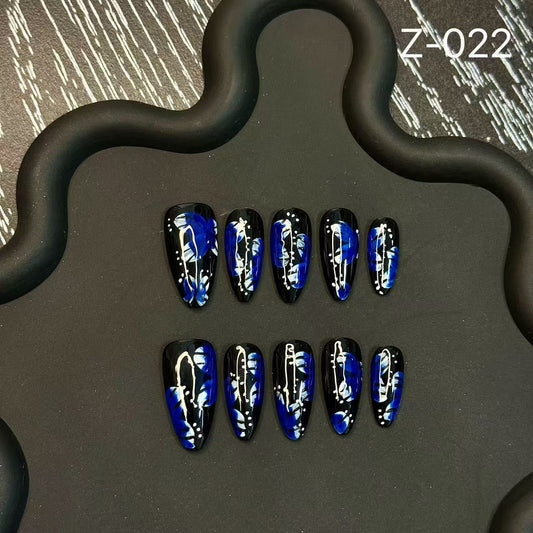 Autumn and winter Press on Nails advanced hand-painted butterfly finished removable nail flakes
