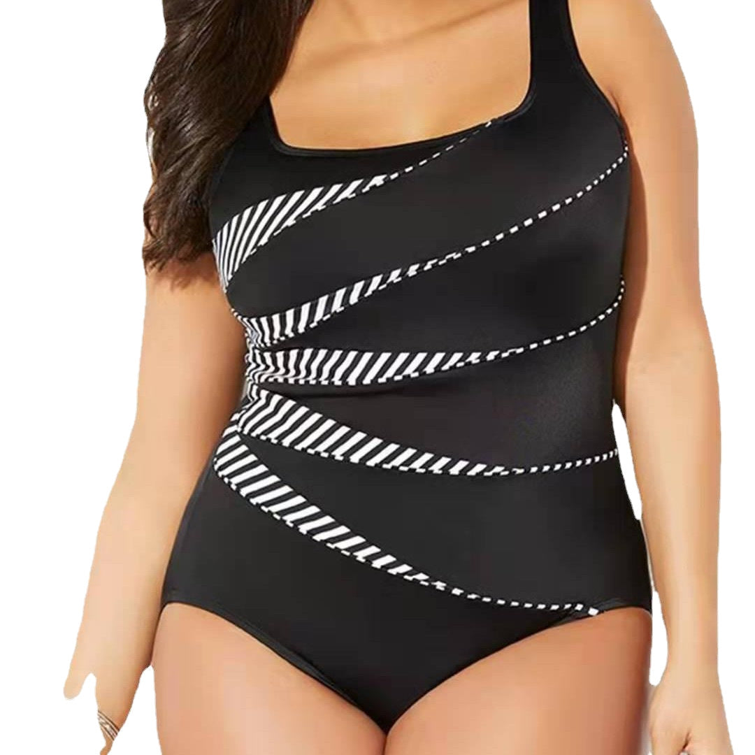 Plus Size One Piece Swimsuit Floral Print Women's Bikini Swimwear
