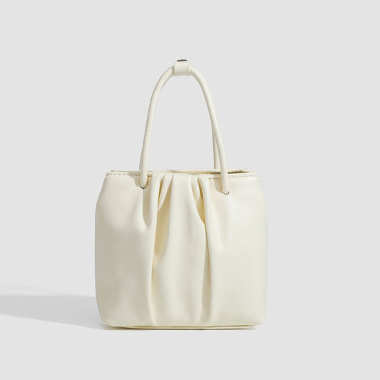 Square pleated versatile bag, bag women's fashion women's tote bag, portable casual shoulder bag