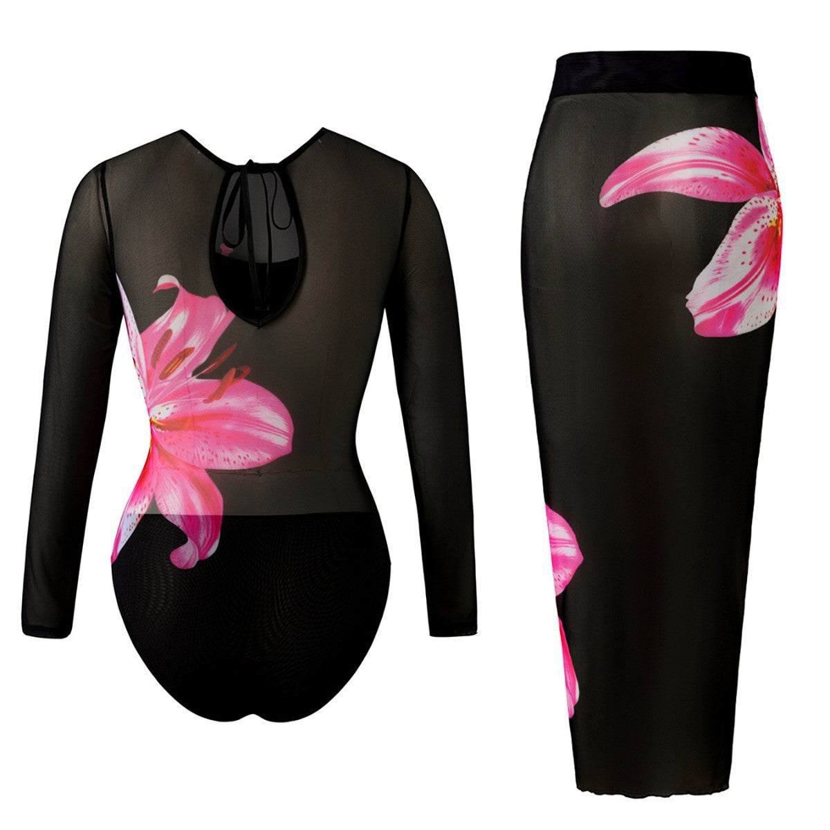 Women's Long Sleeve One Piece Swimsuit Sun Protection Quick Dry Bathing Suit