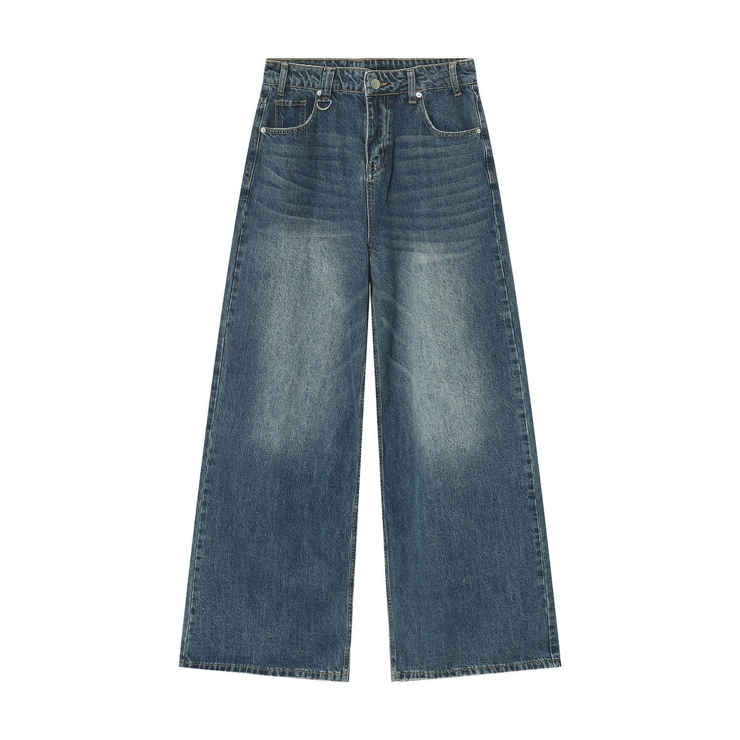 American High Street Simple Wind Black Loose Casual Jeans