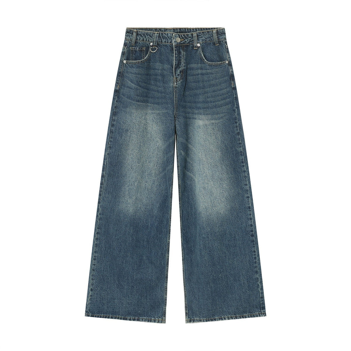 American High Street Simple Wind Black Loose Casual Jeans