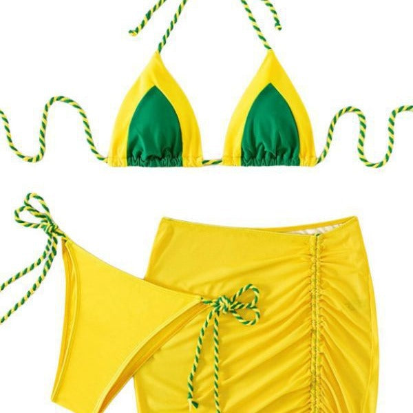 3 Piece Bikini Swimsuit Women's Split Swimsuit Bikini