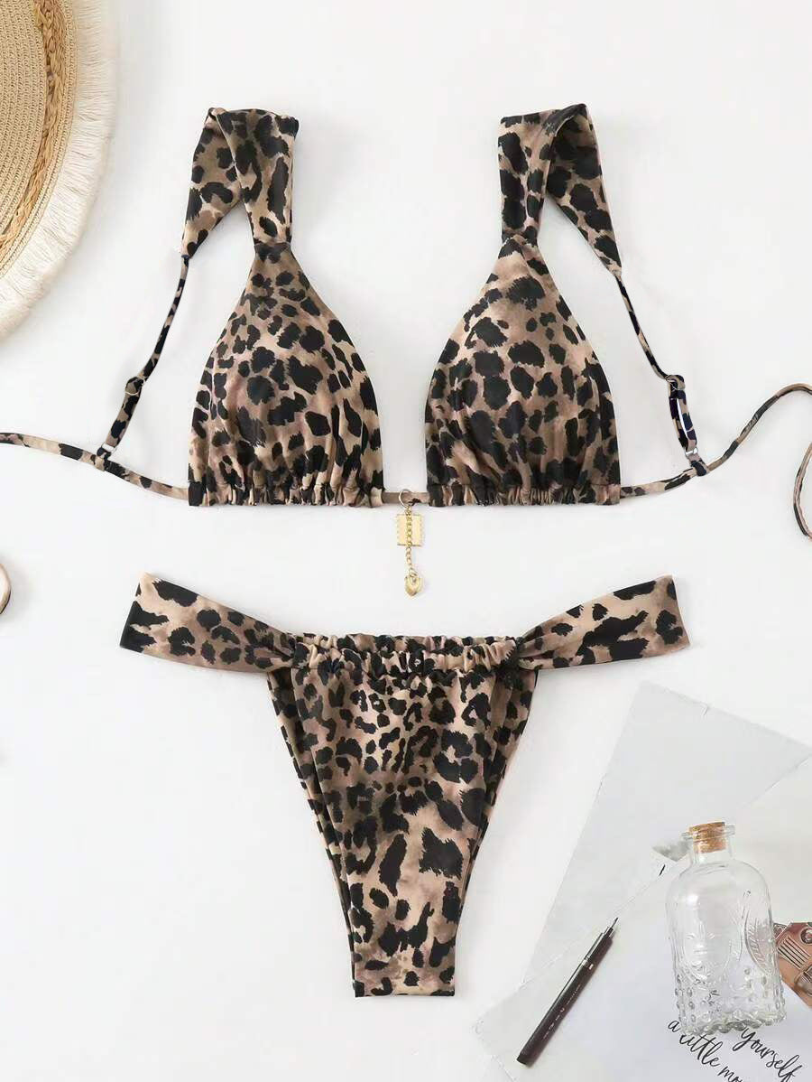 Sexy Bikini Print Strappy High end Sultry Swimsuit for Women