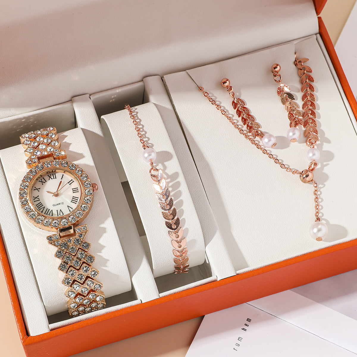 Rhinestone Quartz Bracelet Watch