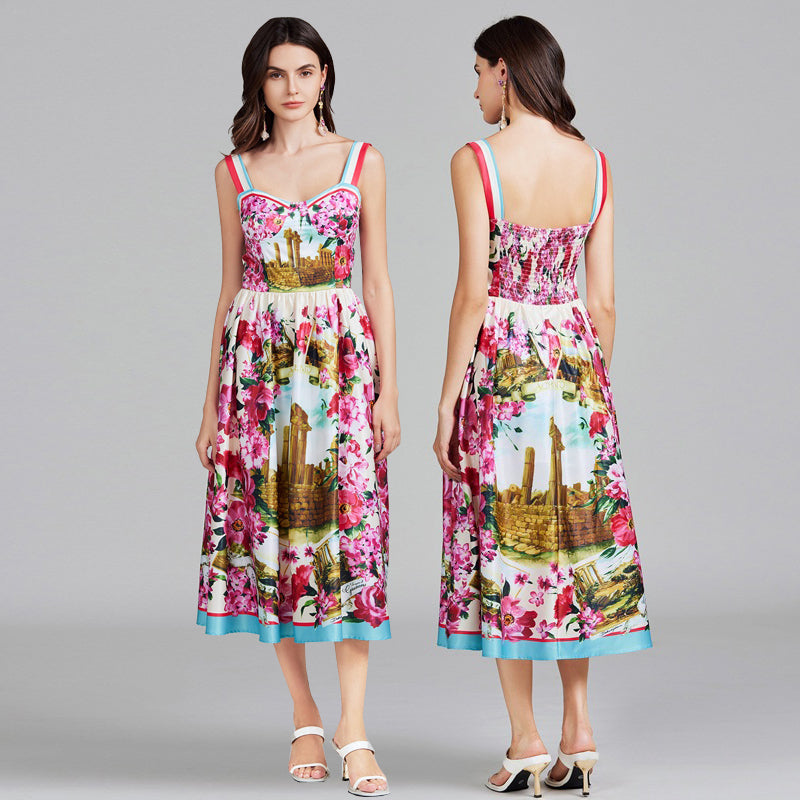 Robe d'été courte à manches courtes pour célébrité