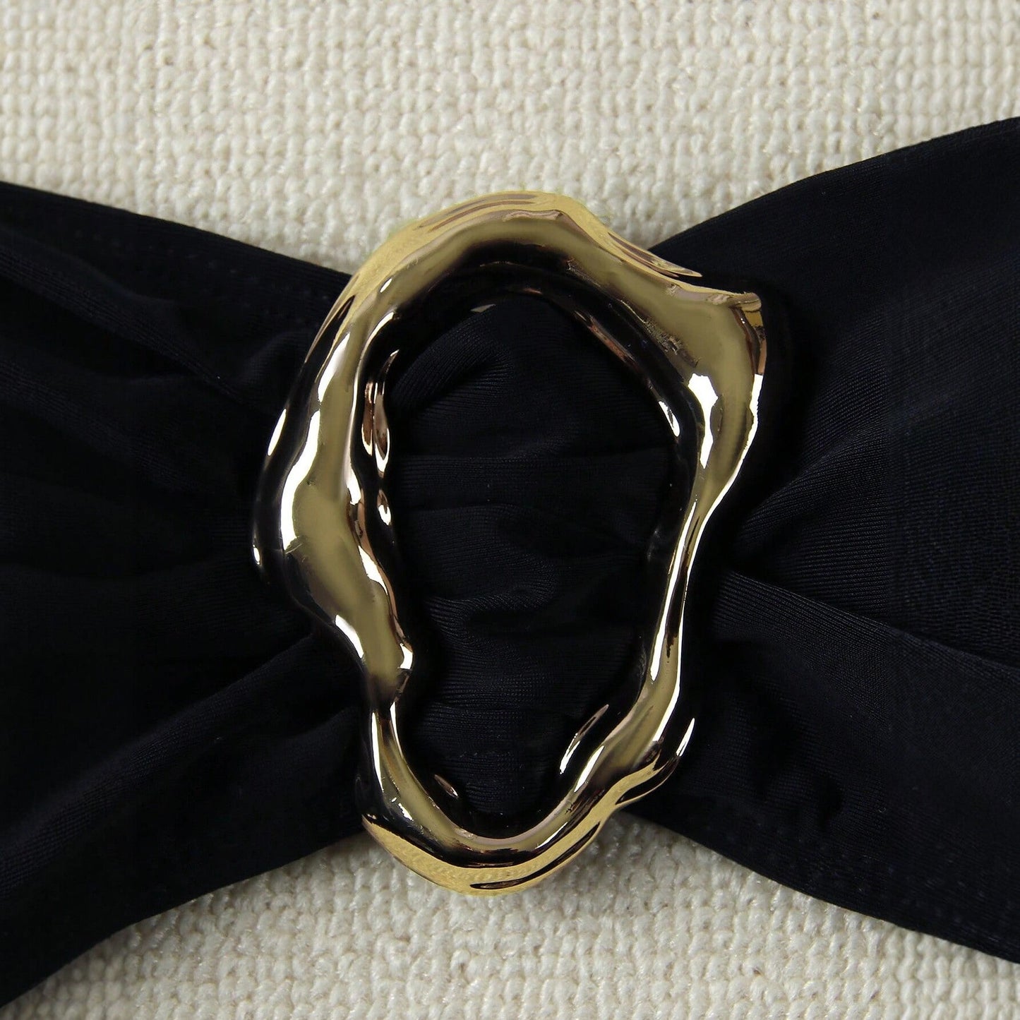 Black Bandeau Bikini Sexy Bowknot Strappy Two Piece Swimsuit Women's Hot Sale