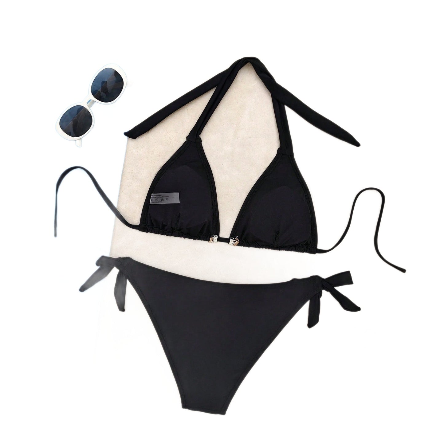 Solid Color Strap Swimsuit Women's Thong Sexy Beach Bikini Separated