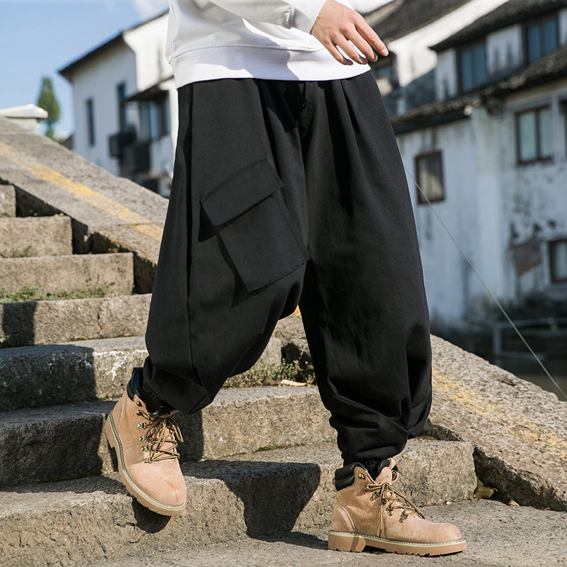 Large Pocket Wide-Leg Workwear Tactical Pants