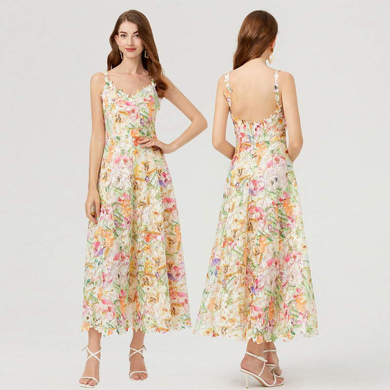 Robe d'été courte à manches courtes pour célébrité