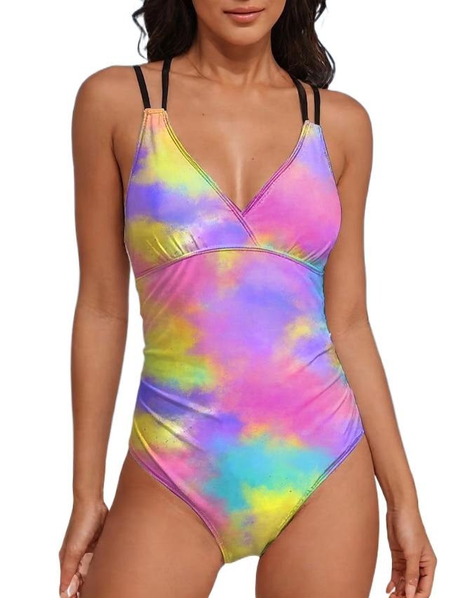 Women's One-Piece Swimsuit Multicolor Floral Print One-Piece Sexy High Elasticity Hot Selling Bathing Suit
