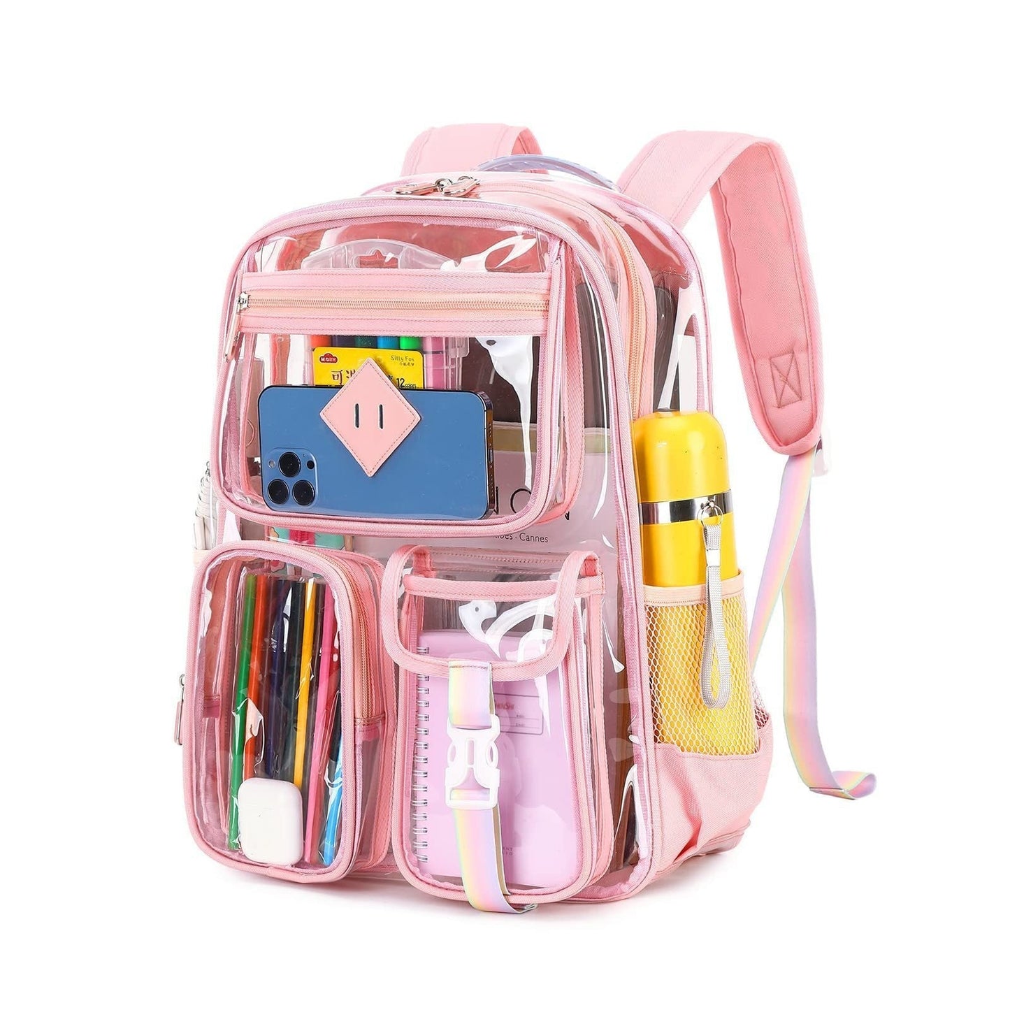 Durable PVC Transparent Backpack – Clear Backpack Bag for Stadium Events & Outdoor Fitness Purse