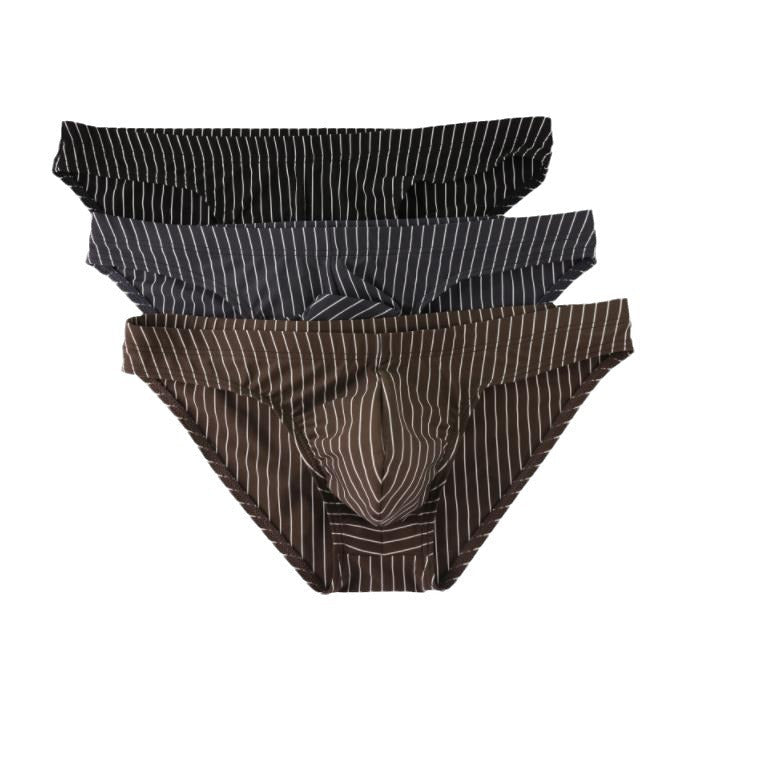 Men's Striped Low Waist Briefs Underwear