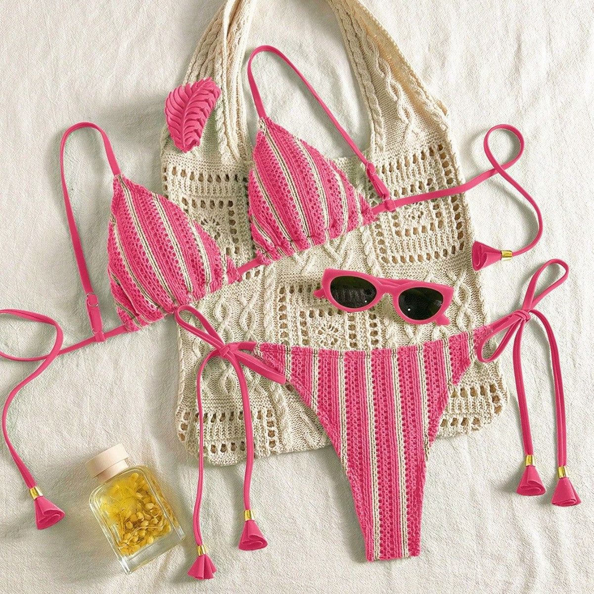 Bikini Set Special Multi color Double Strap Swimsuit Women's Bathing Suit