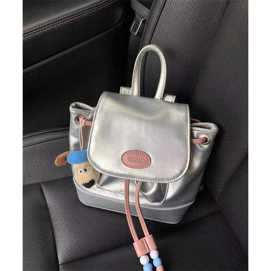 Backpack Purse for Girls Teens, Female New Out Silver Backpack, Casual Backpack Purse