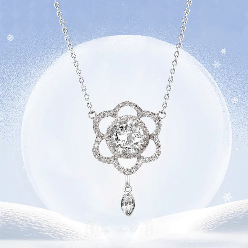 S925 Silver Zircon Diamond Necklace