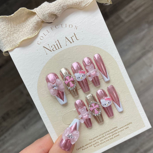 1022- Handmade press on nails fake nails removable