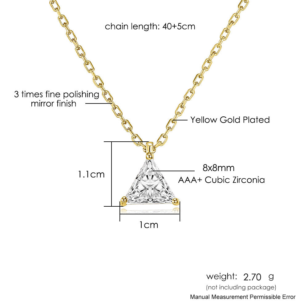 Single Zircon Pendant Necklace new