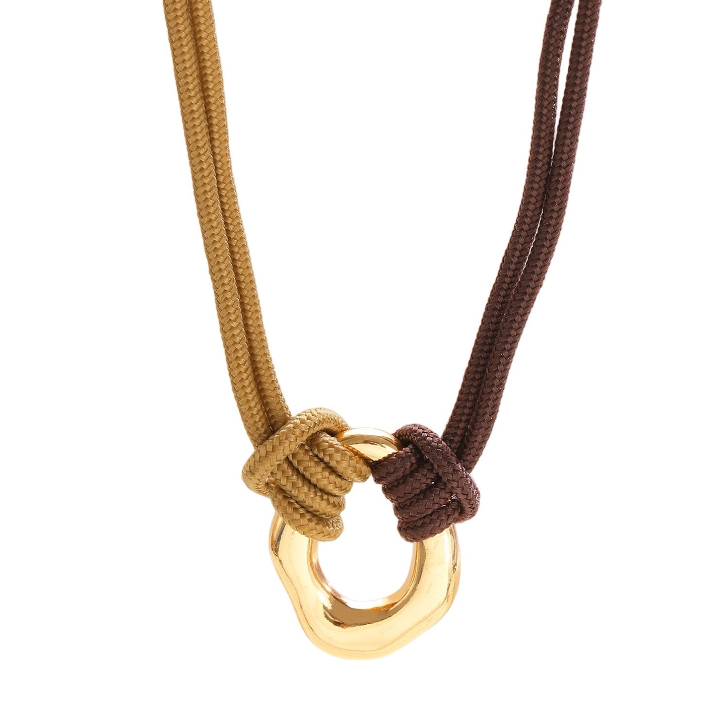 Vintage Round Rope Handmade Knot Choker Geometric Pendant