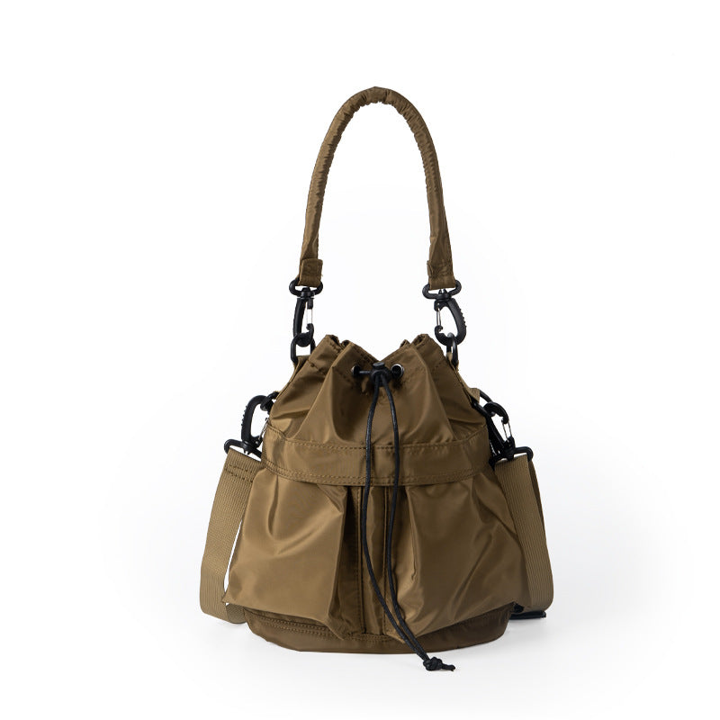 Oxford cloth pleated shoulder bag, bag women's leisure commuter hobo bag, large capacity Crossbody bag, bucket bag