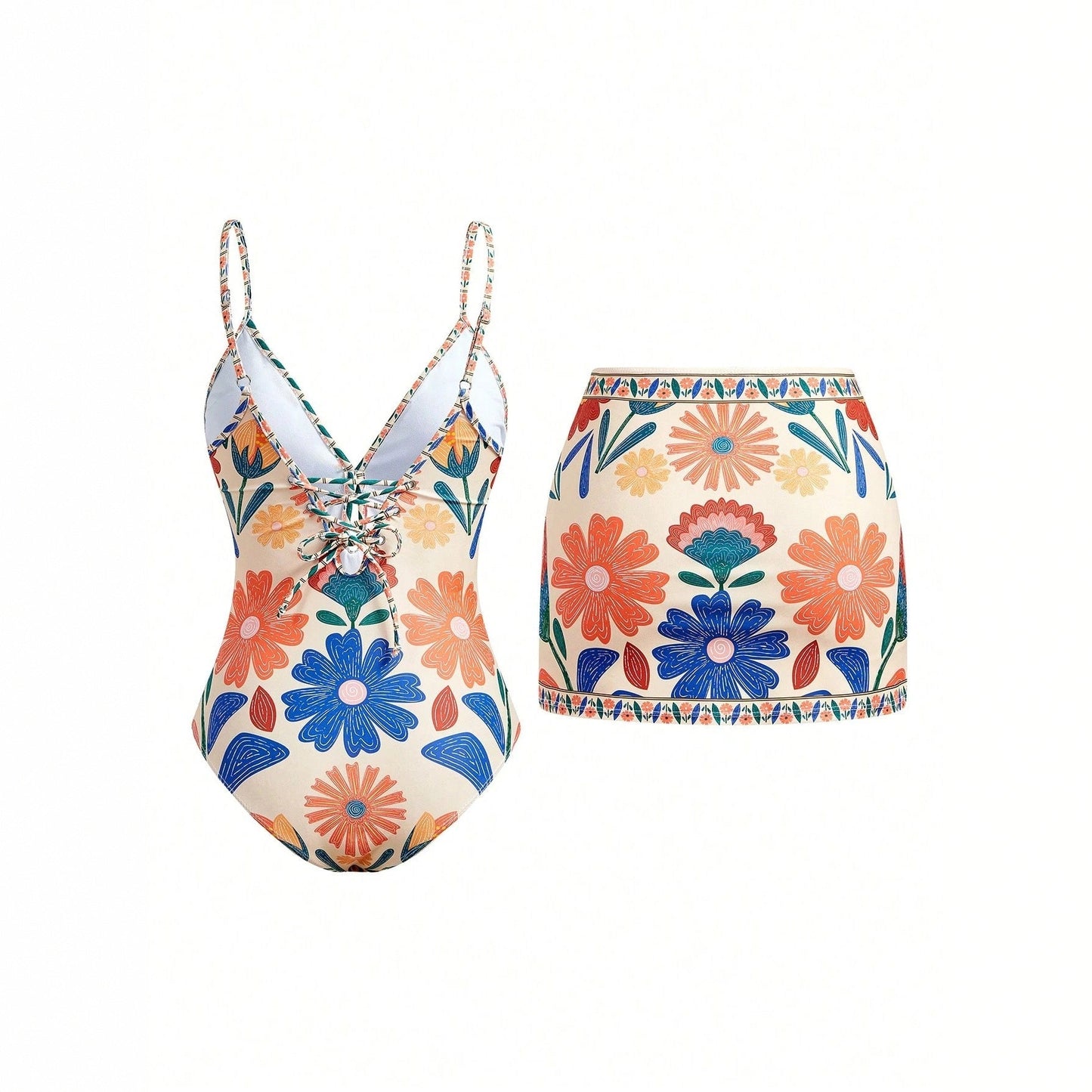 Women's Printed Bohemian Flowy Sling Vacation Style Swimsuit