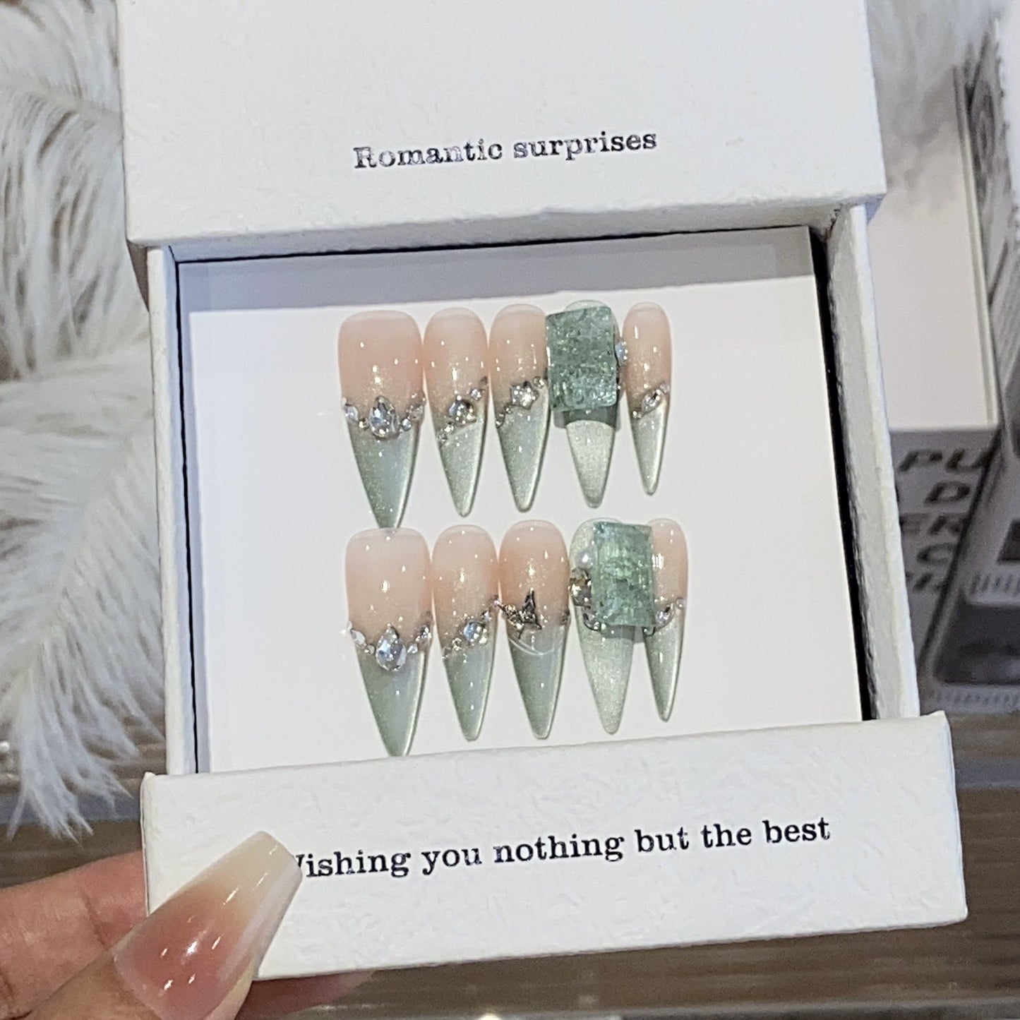 1035- Handmade press on nails fake nails removable