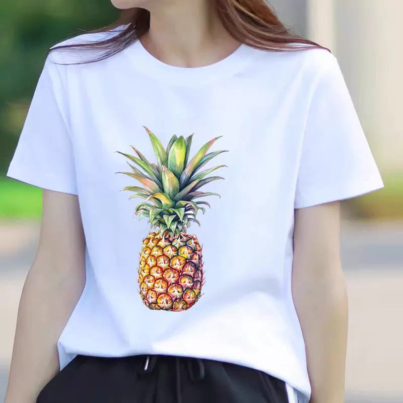 Women's Butterfly Floral Print Short Sleeve T-Shirt