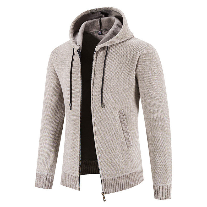 Velvet Sweater Zipper Cardigan Slim Jacket Coat