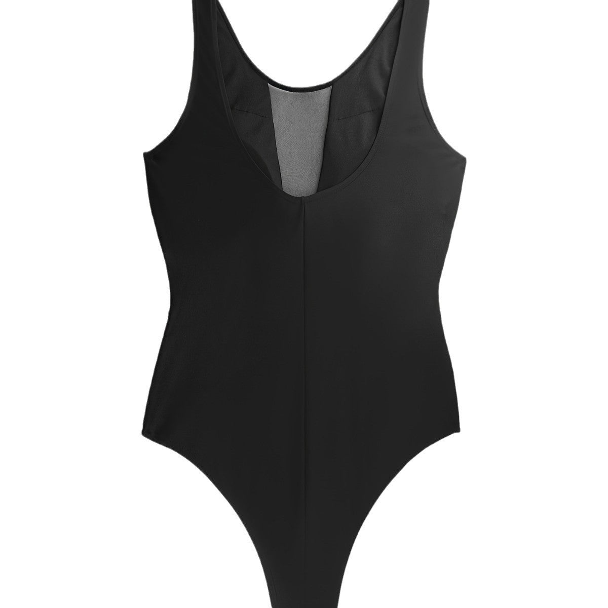 New Sexy One Piece Black Mesh Bikini Solid Color