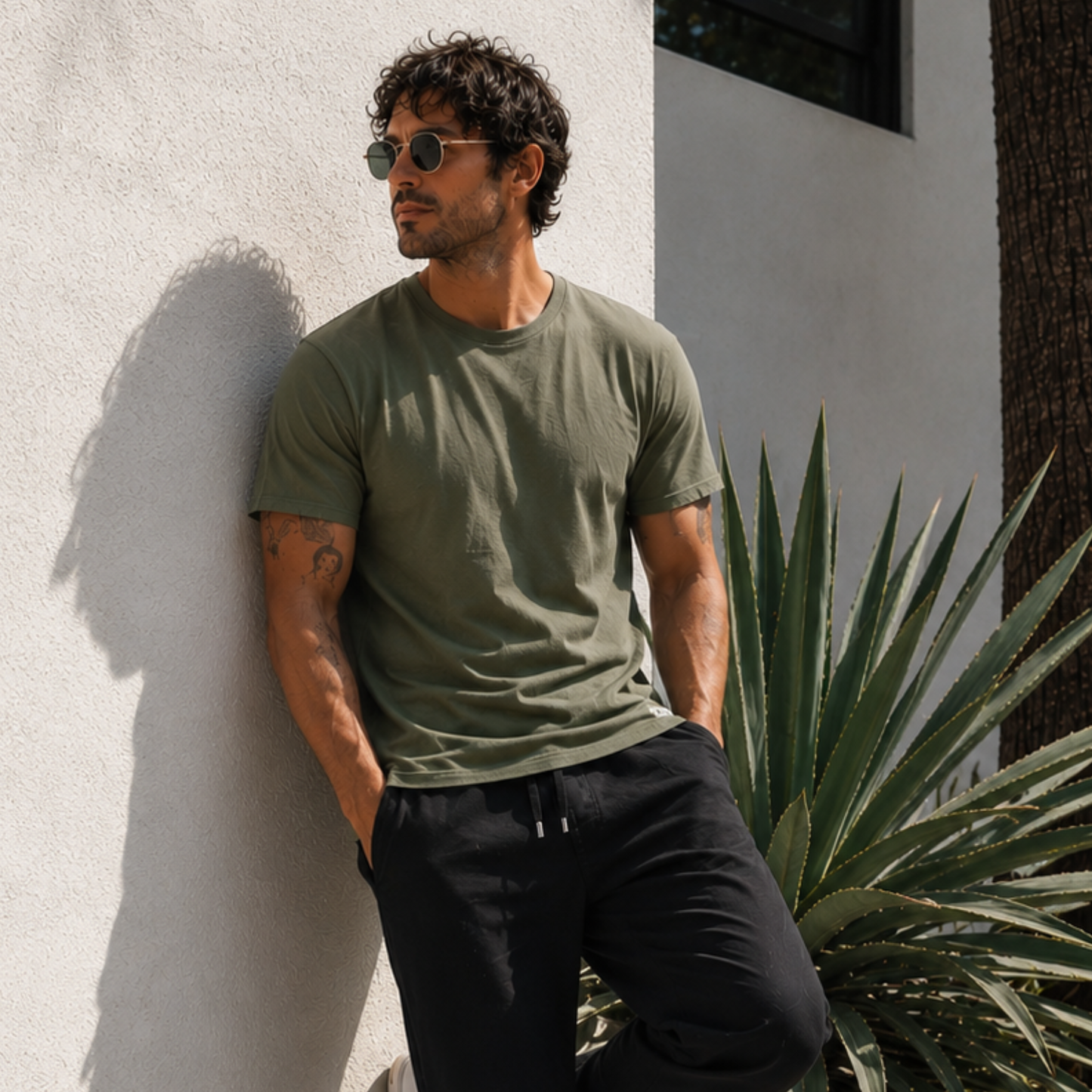 Oura (Aura) Organic Crew Tee (Forest Green)